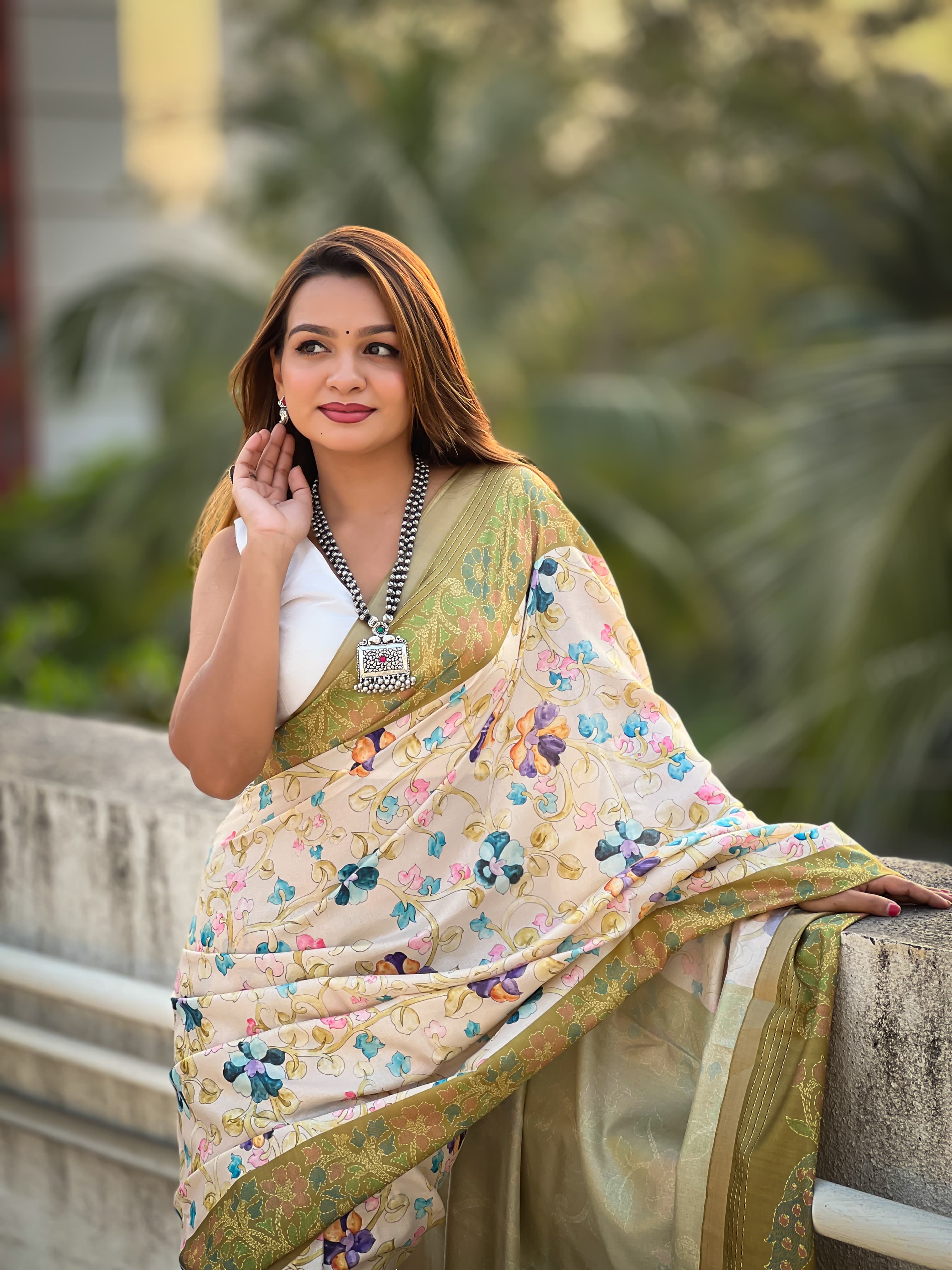 Kalamkari Print Saree