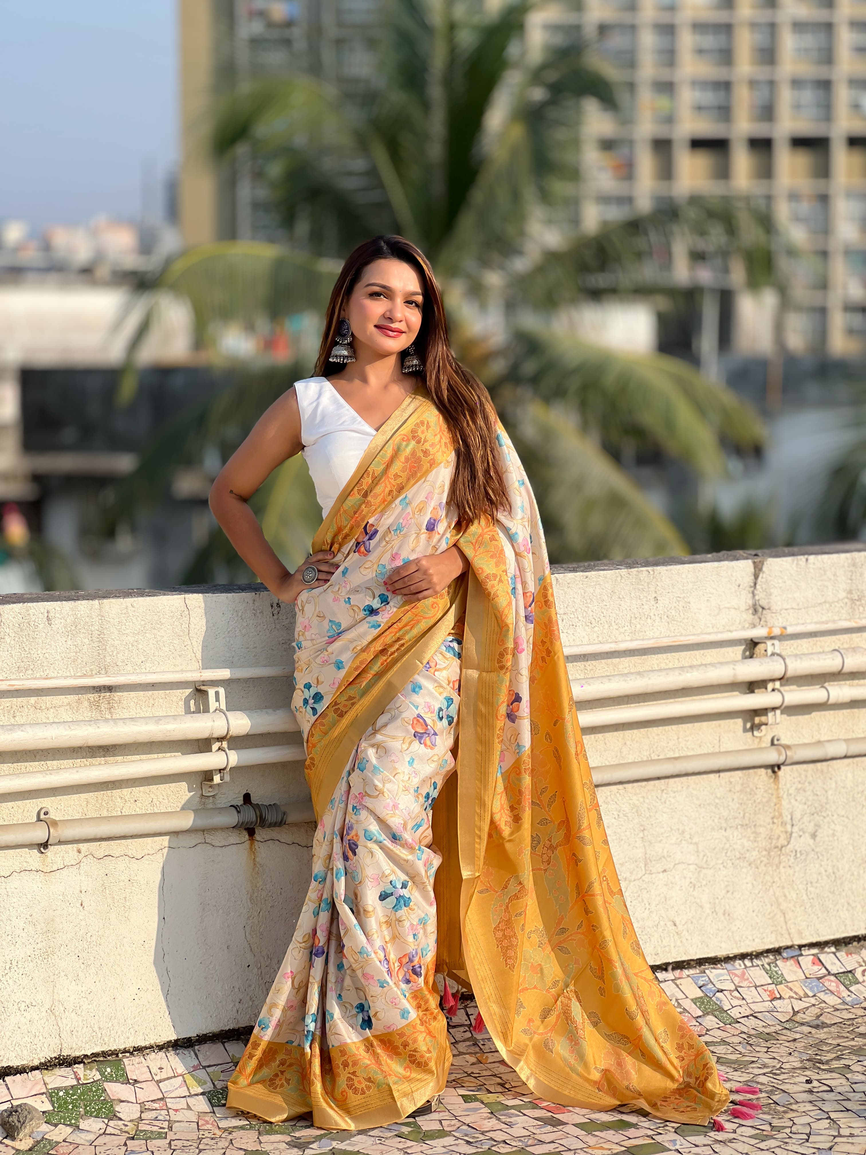 Kalamkari Print Saree