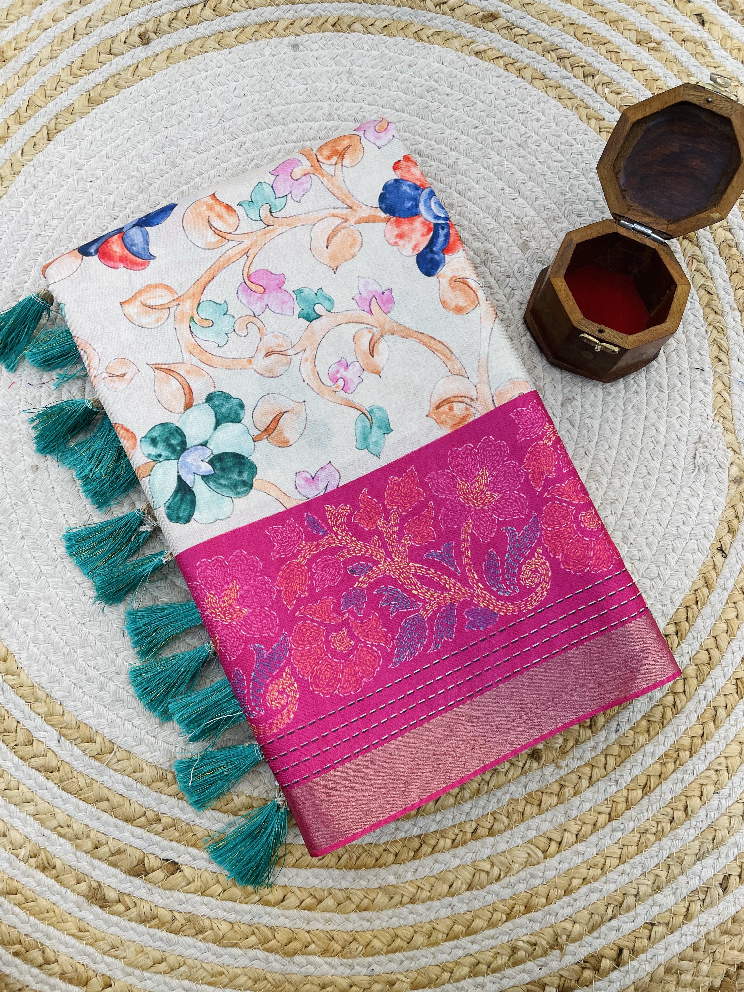 Kalamkari Print Saree