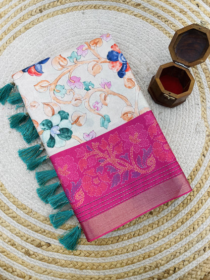 Kalamkari Print Saree