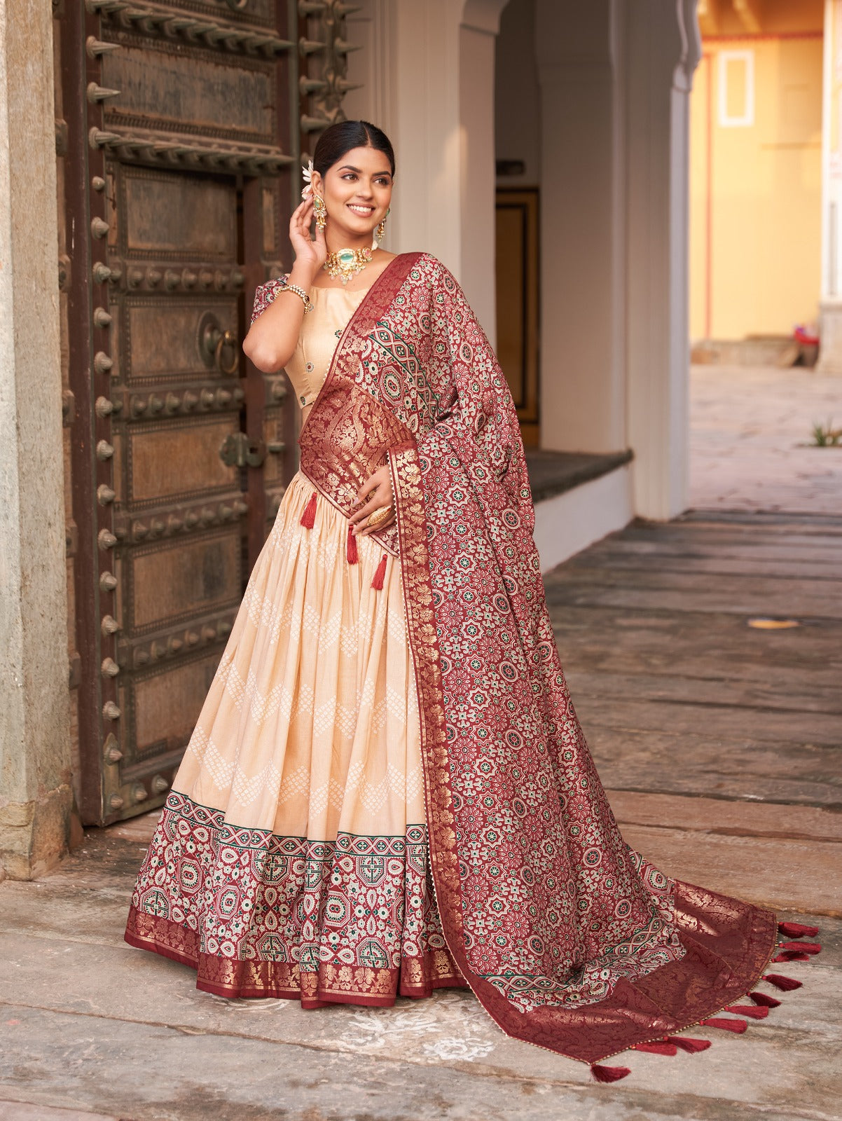 Ajrakh Print Lehenga Choli