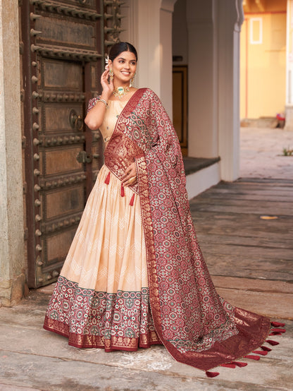 Ajrakh Print Lehenga Choli