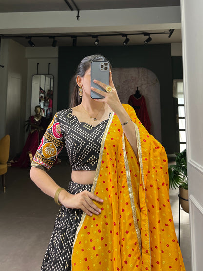 Bandhej &amp; Patola Print Lehenga Choli