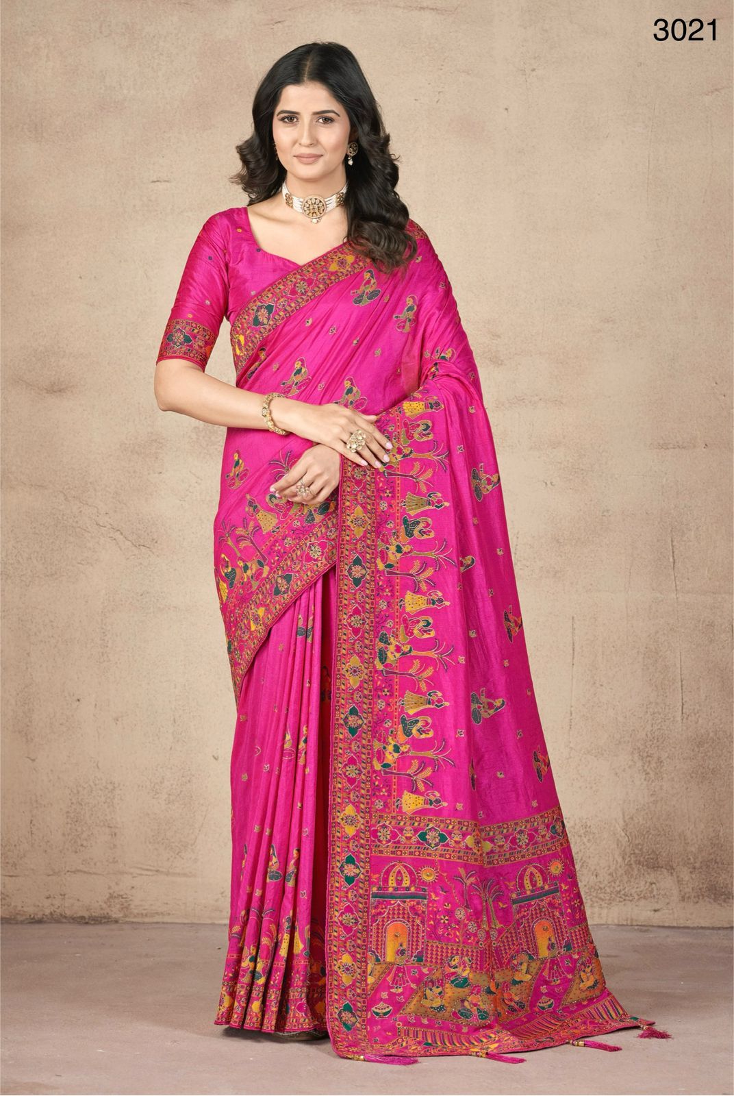 Pashmina Silk with Khatali Handwork Saree