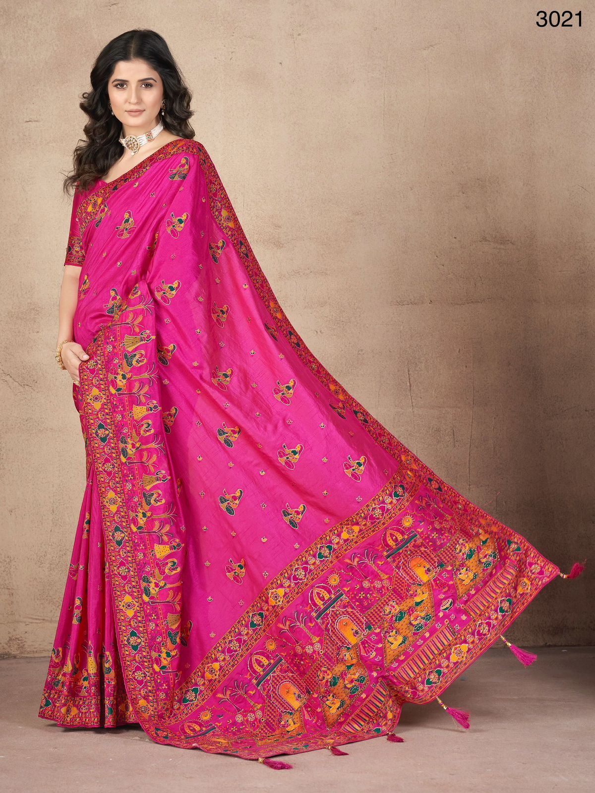 Pashmina Silk with Khatali Handwork Saree