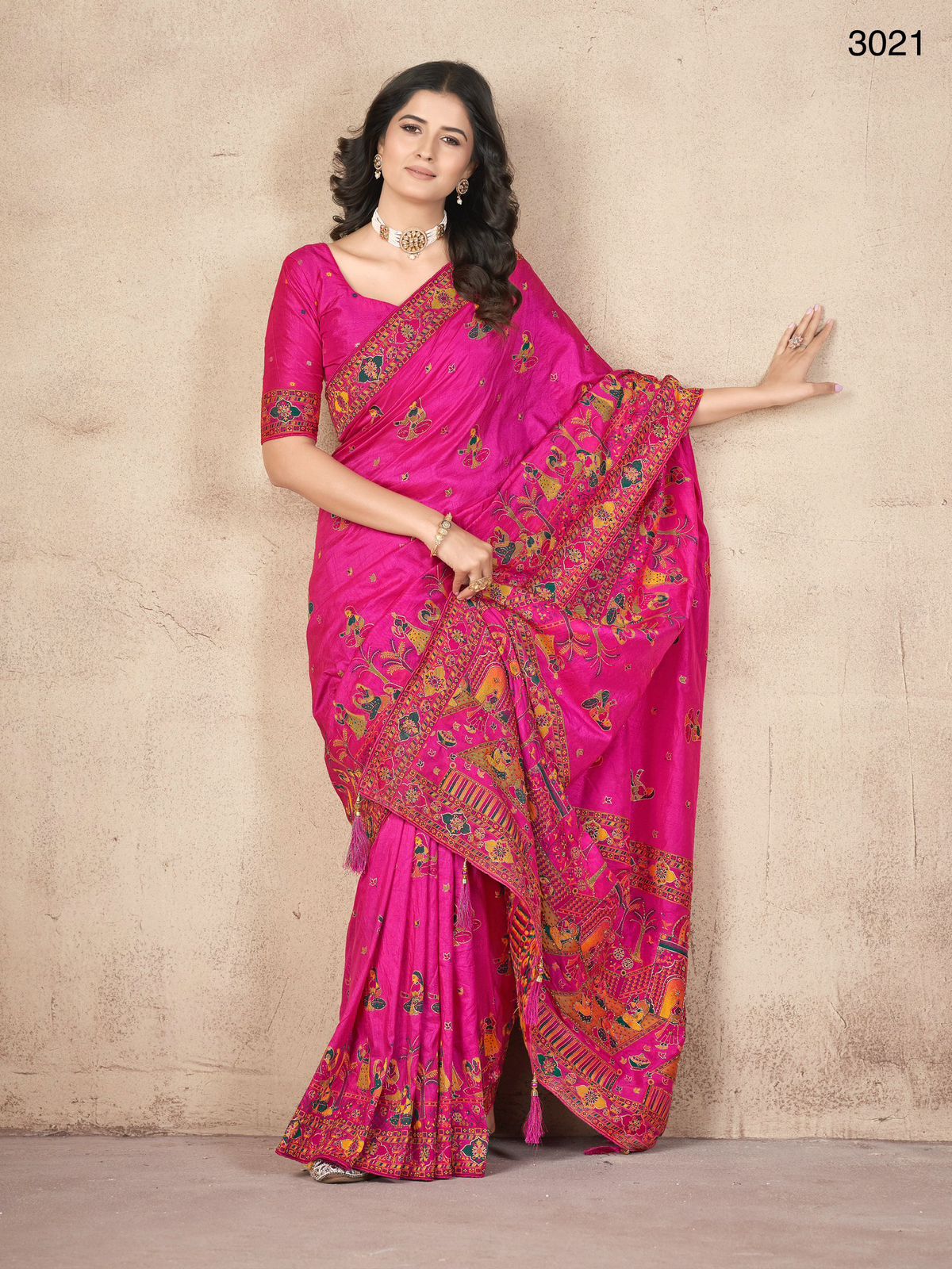Pashmina Silk with Khatali Handwork Saree
