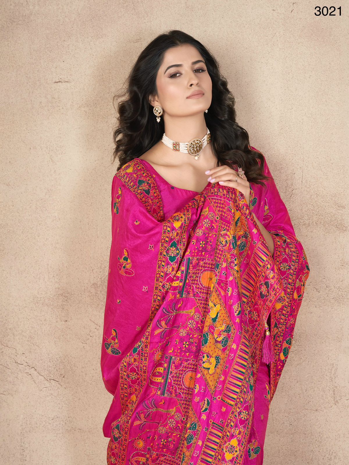 Pashmina Silk with Khatali Handwork Saree