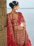 Red Bridal Lehenga with Royal Embroidery and Opulent Detailing
