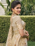 Ivory Pure Tissue Silk Saree with Pearl & Zari Weaving