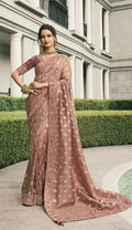 Mauve Pure Tissue Silk Saree with Real Mirror Border