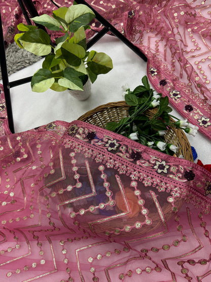 Butterfly Net Saree