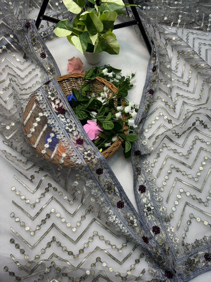 Butterfly Net Saree