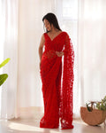 Butterfly Net Saree