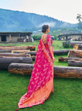 Pink Dola Silk Saree with Heavy Khatli Embroidery
