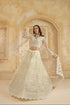 Ivory Net Embroidered Lehenga Choli with Stonework