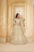 Ivory Net Embroidered Lehenga with Stone & Cording Work