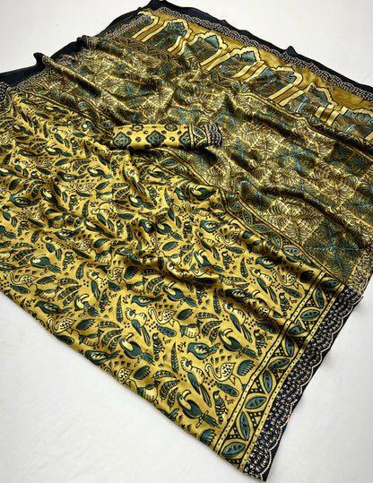 Modal Sartin Ajrak Print Saree