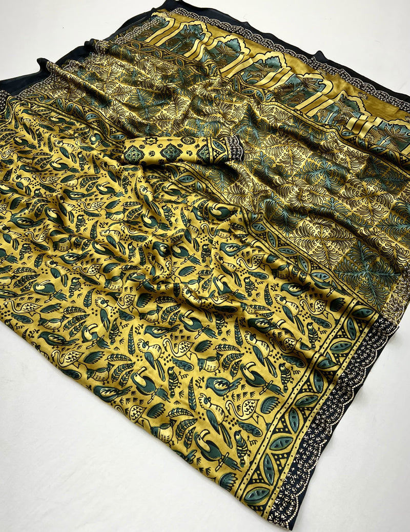 Modal Sartin Ajrak Print Saree