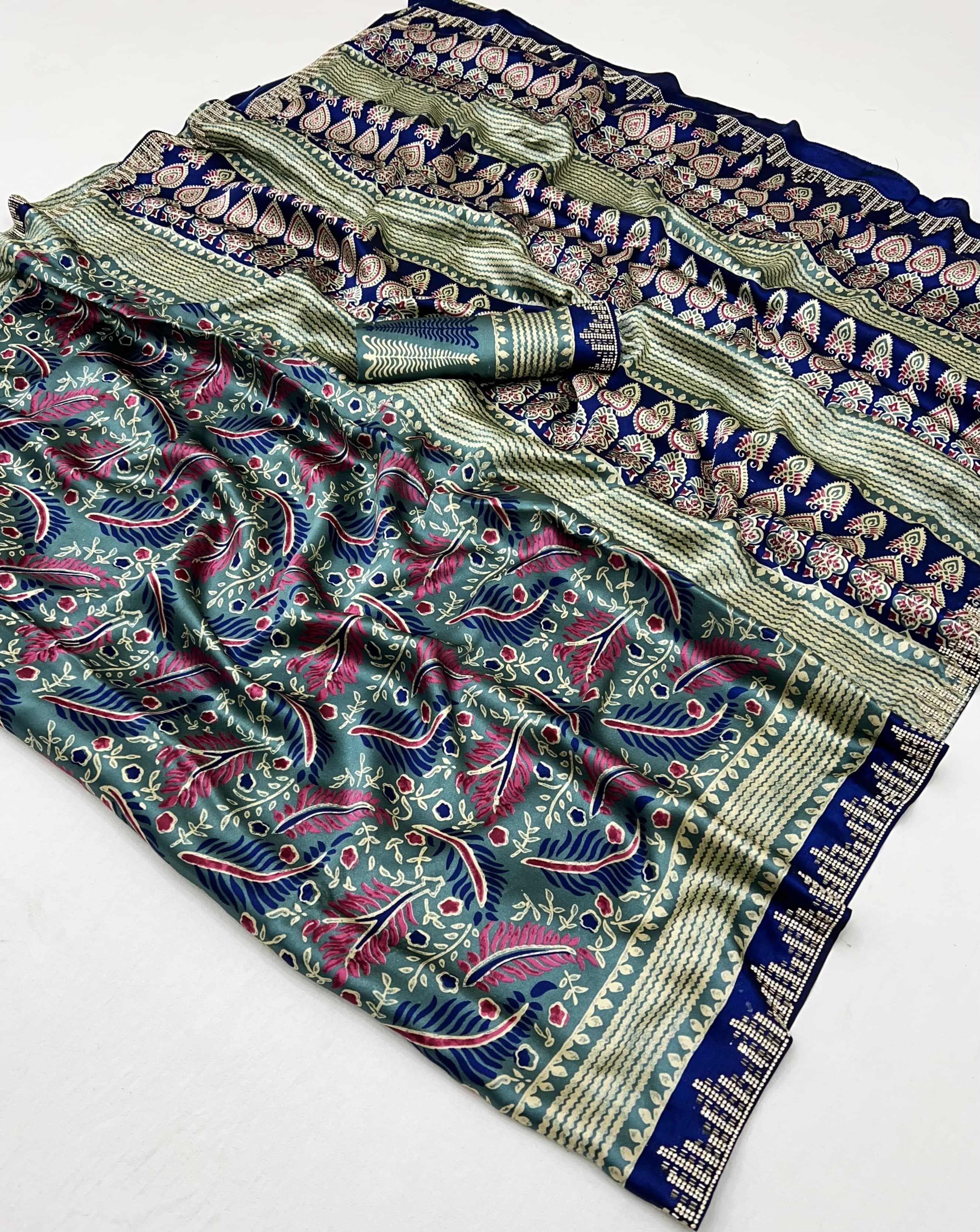 Modal Sartin Ajrak Print Saree