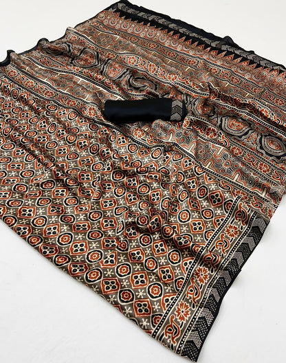 Modal Sartin Ajrak Print Saree
