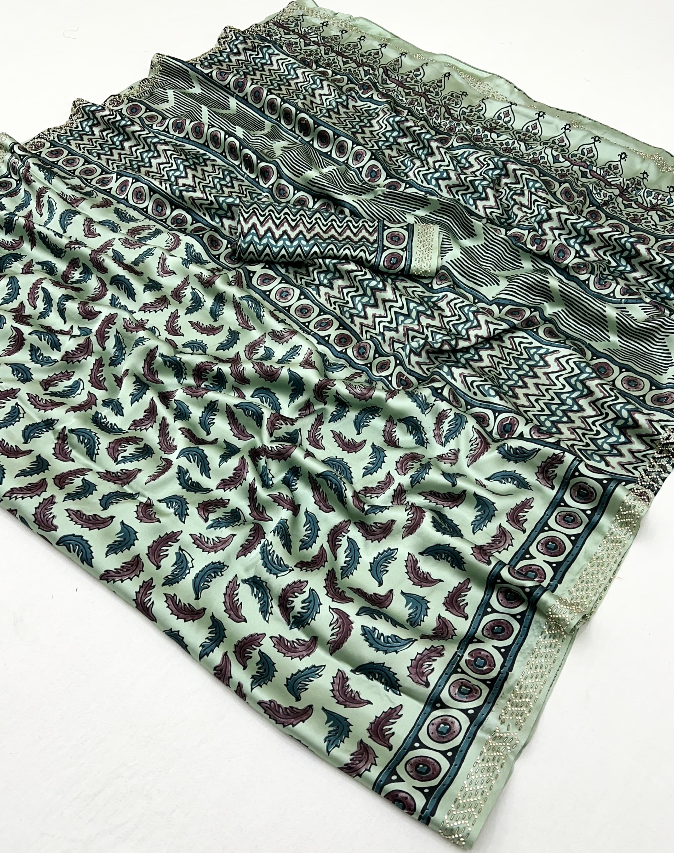 Modal Sartin Ajrak Print Saree