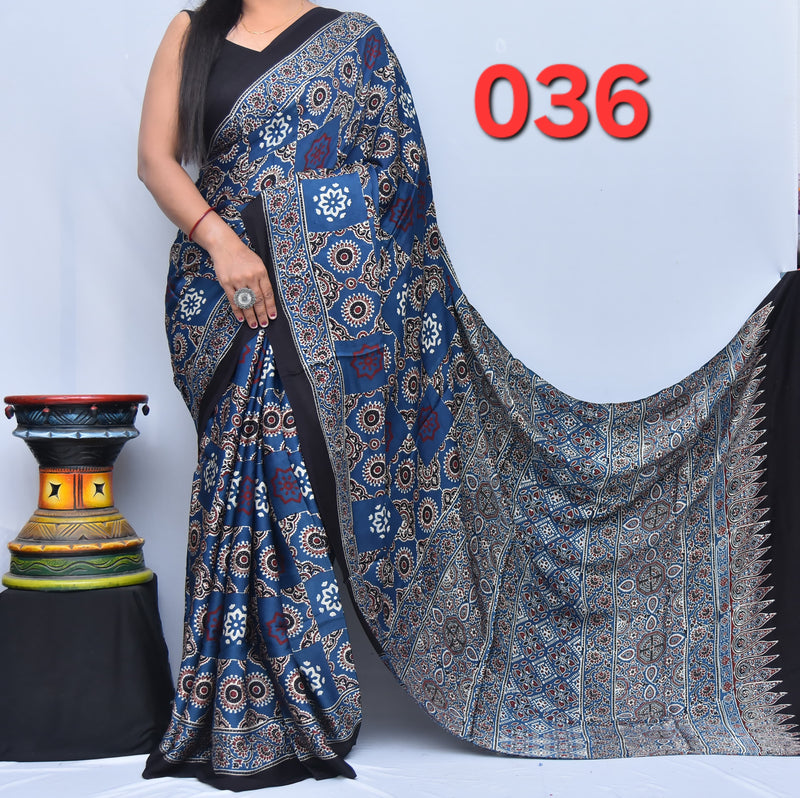 Ajrak Saree