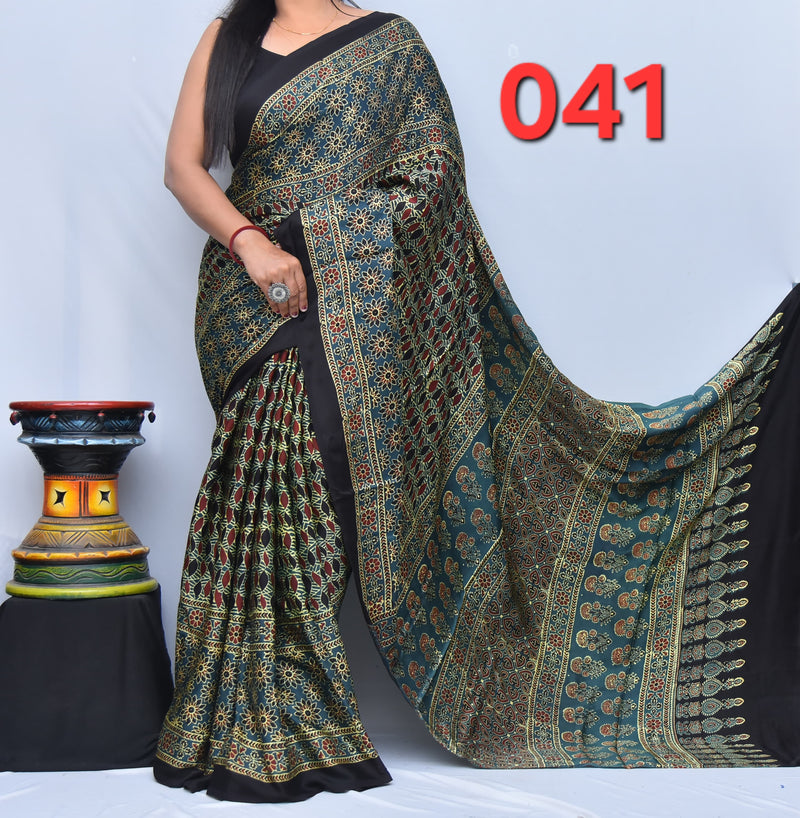 Ajrak Saree