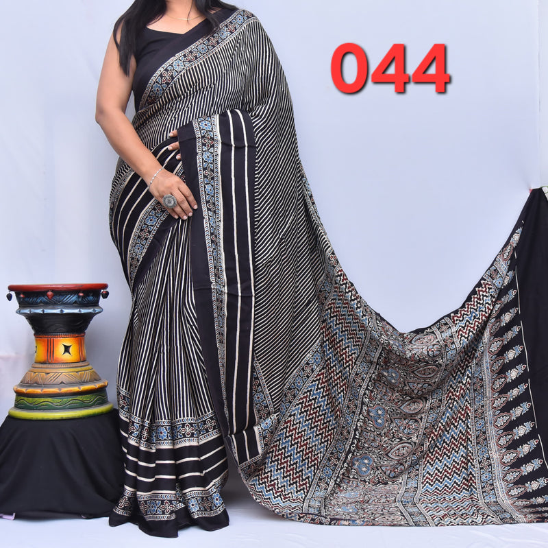 Ajrak Saree