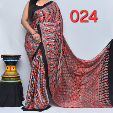 Ajrak Saree