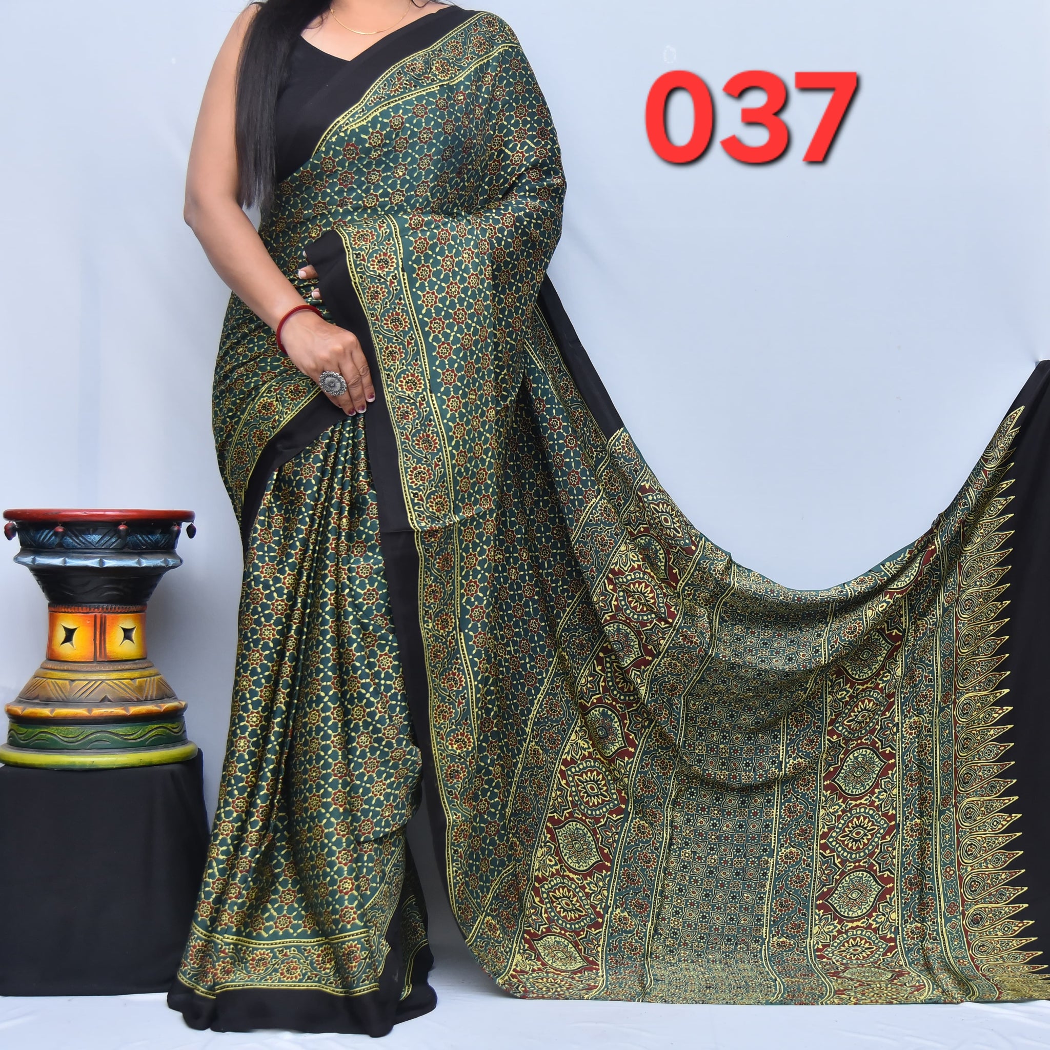 Ajrak Saree