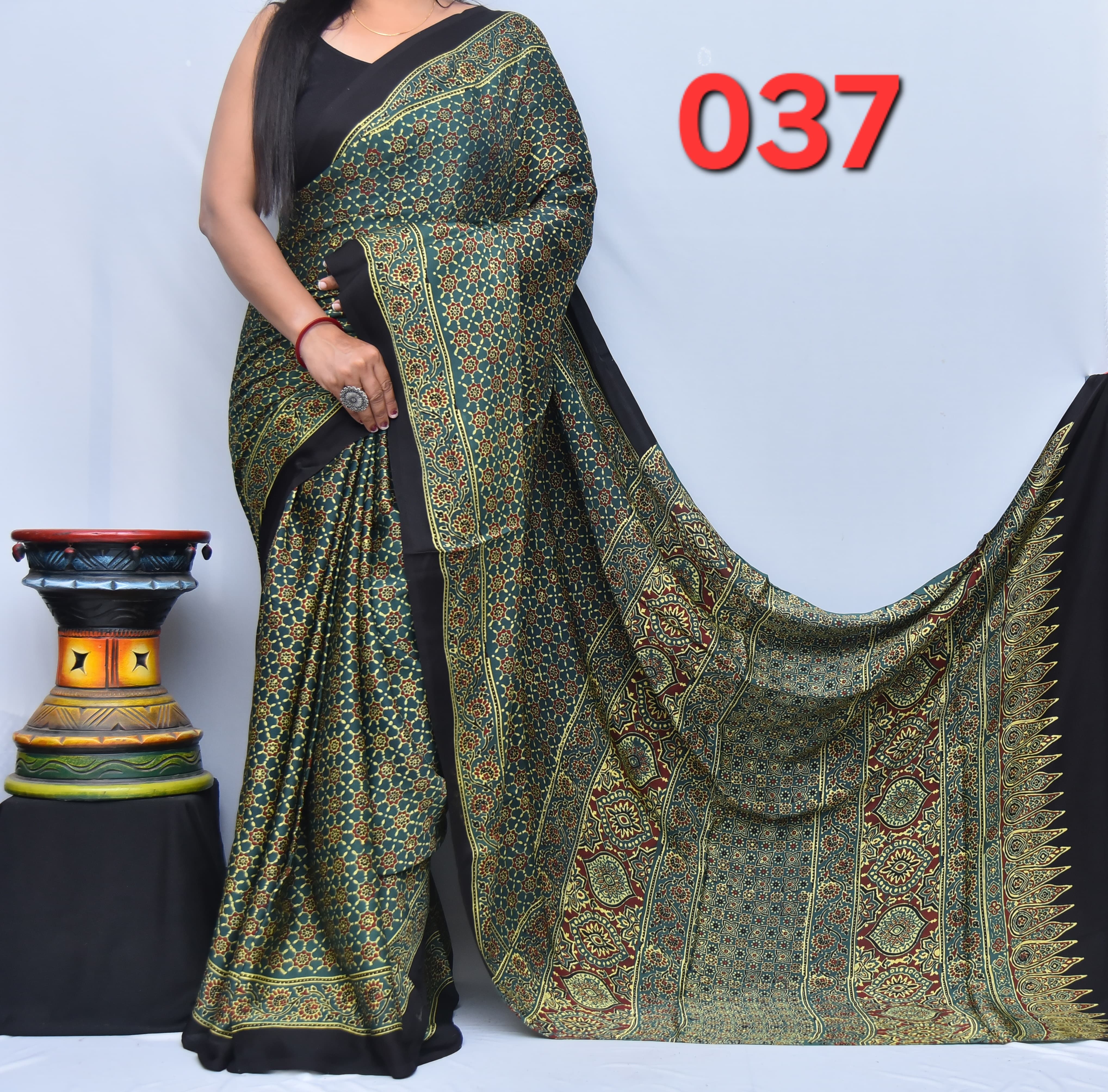 Ajrak Saree