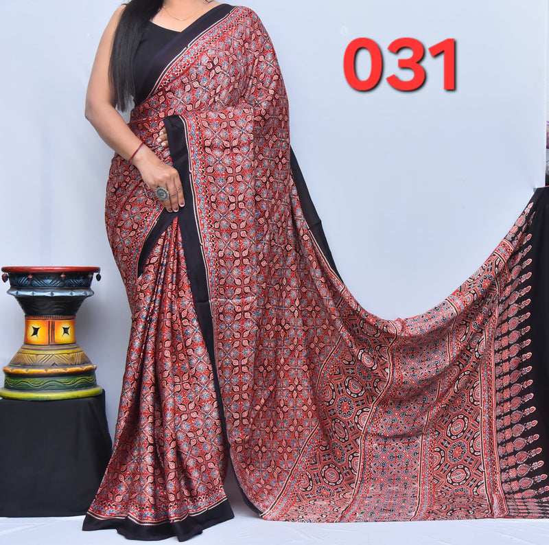 Ajrak Saree