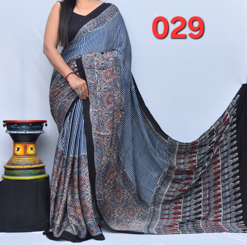 Ajrak Saree