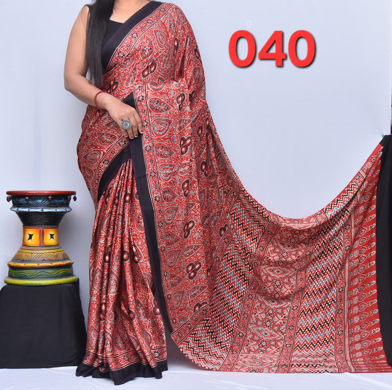 Ajrak Saree