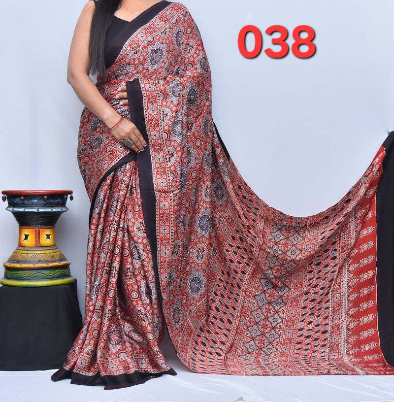 Ajrak Saree
