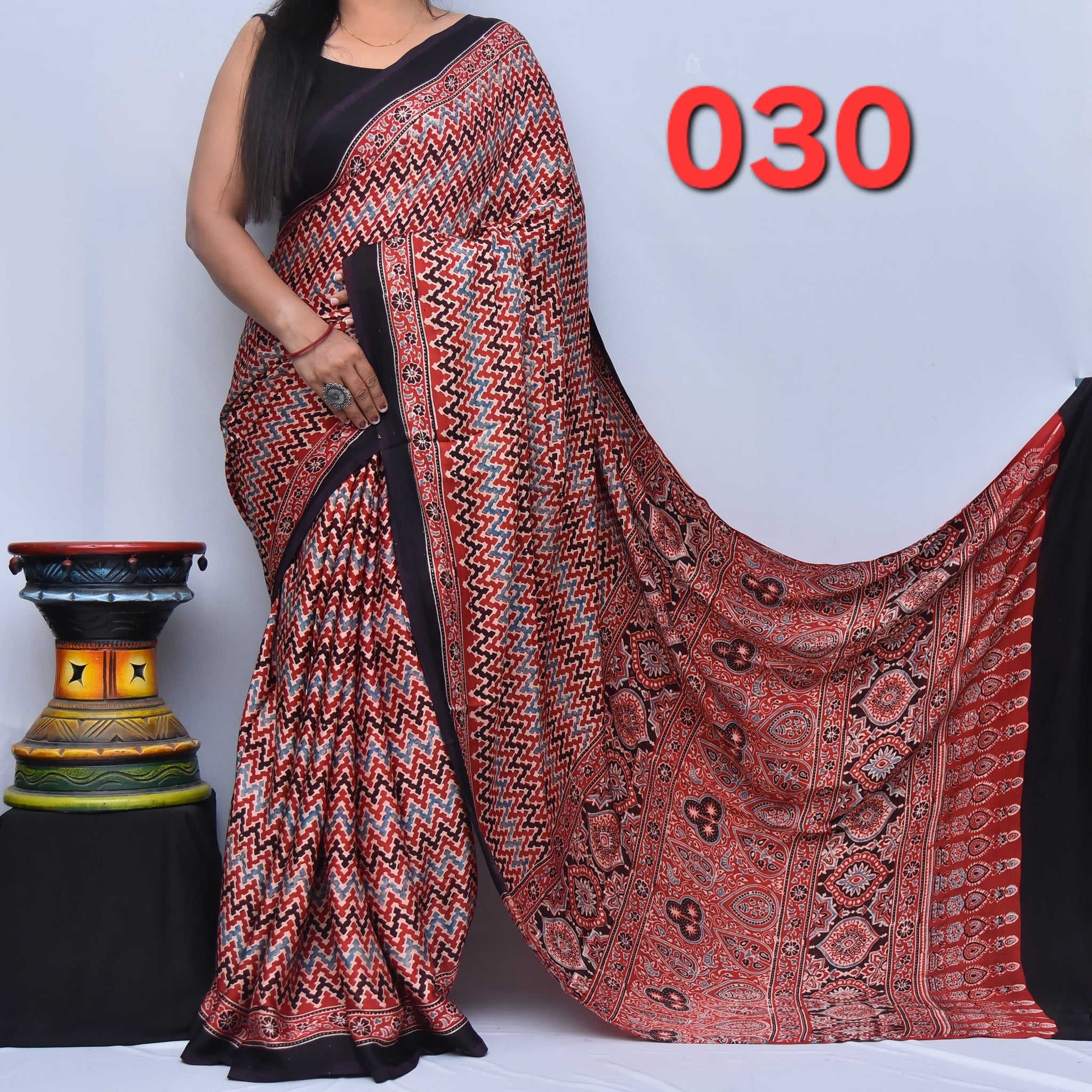 Ajrak Saree