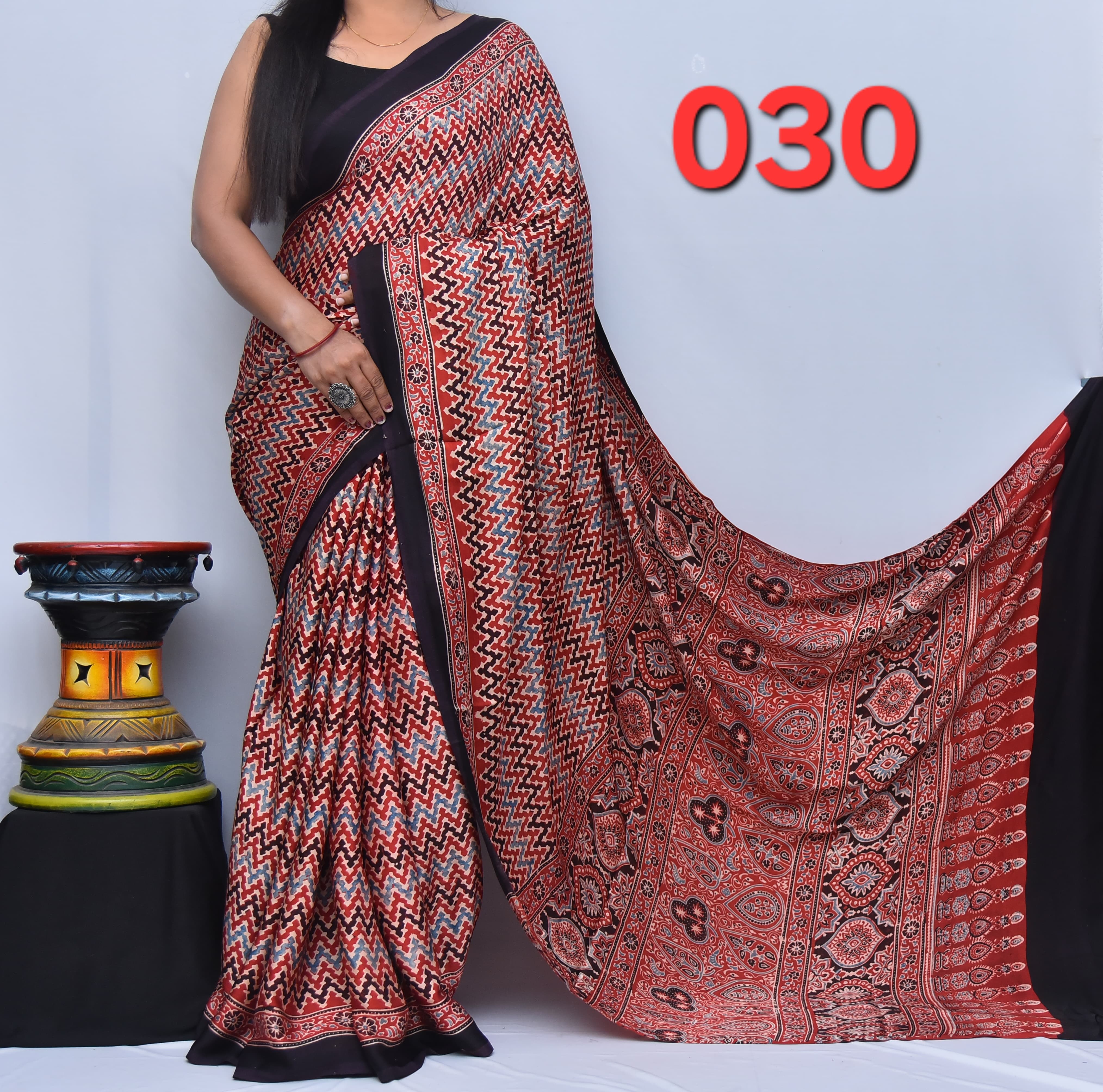 Ajrak Saree
