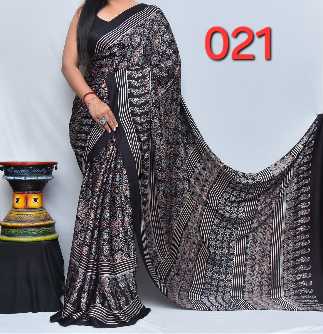 Ajrak Saree