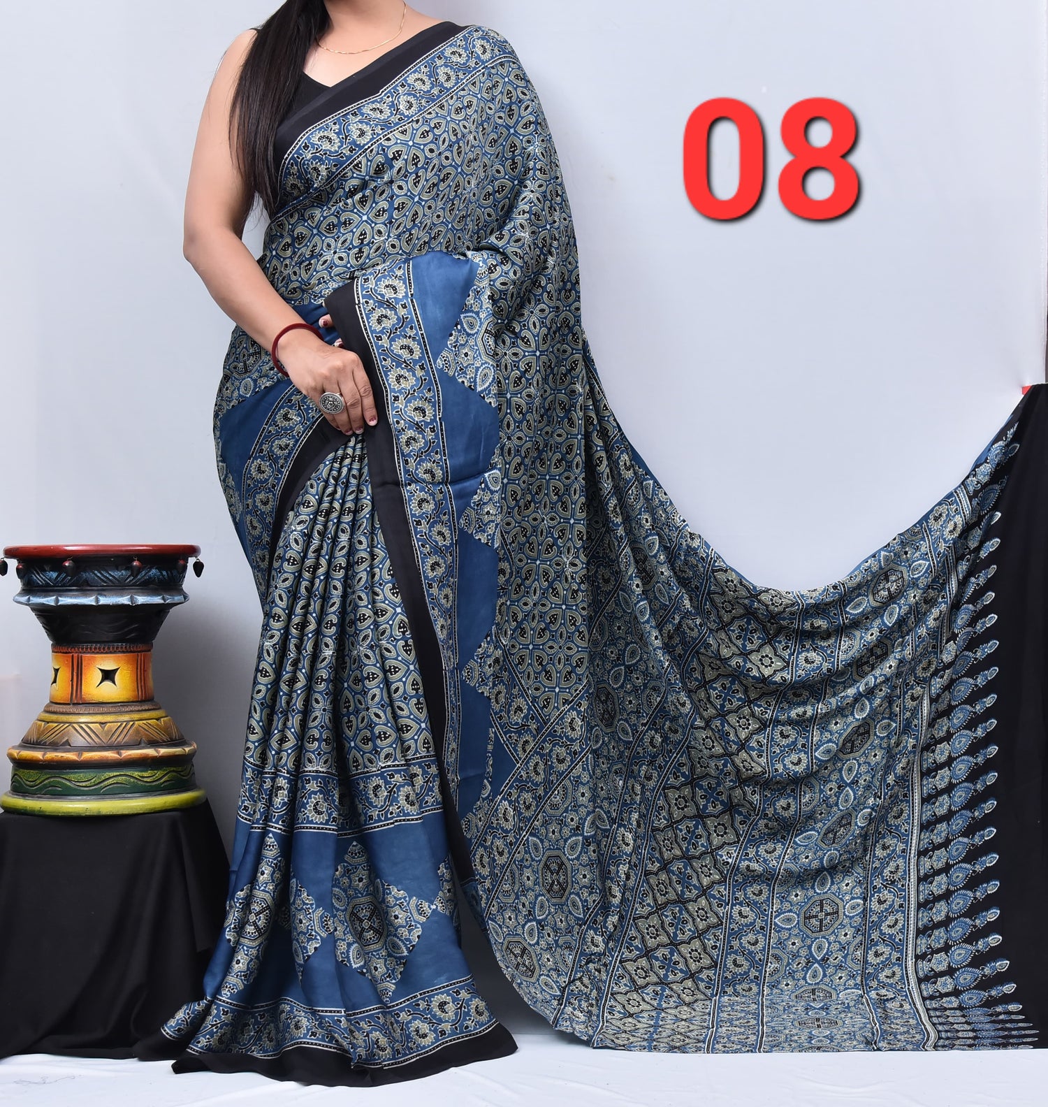 Ajrak Saree