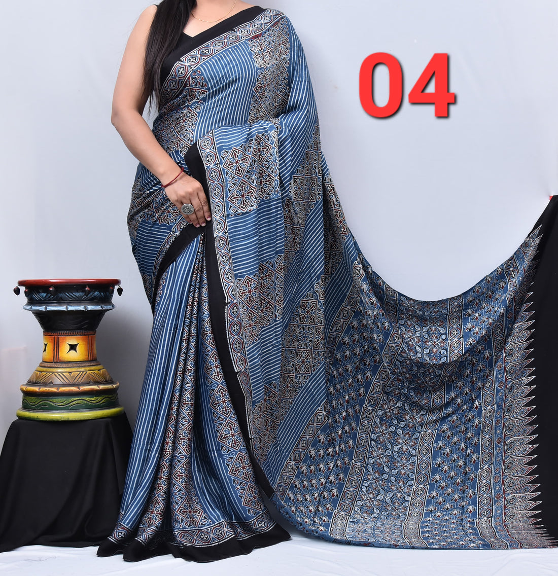 Ajrak Saree