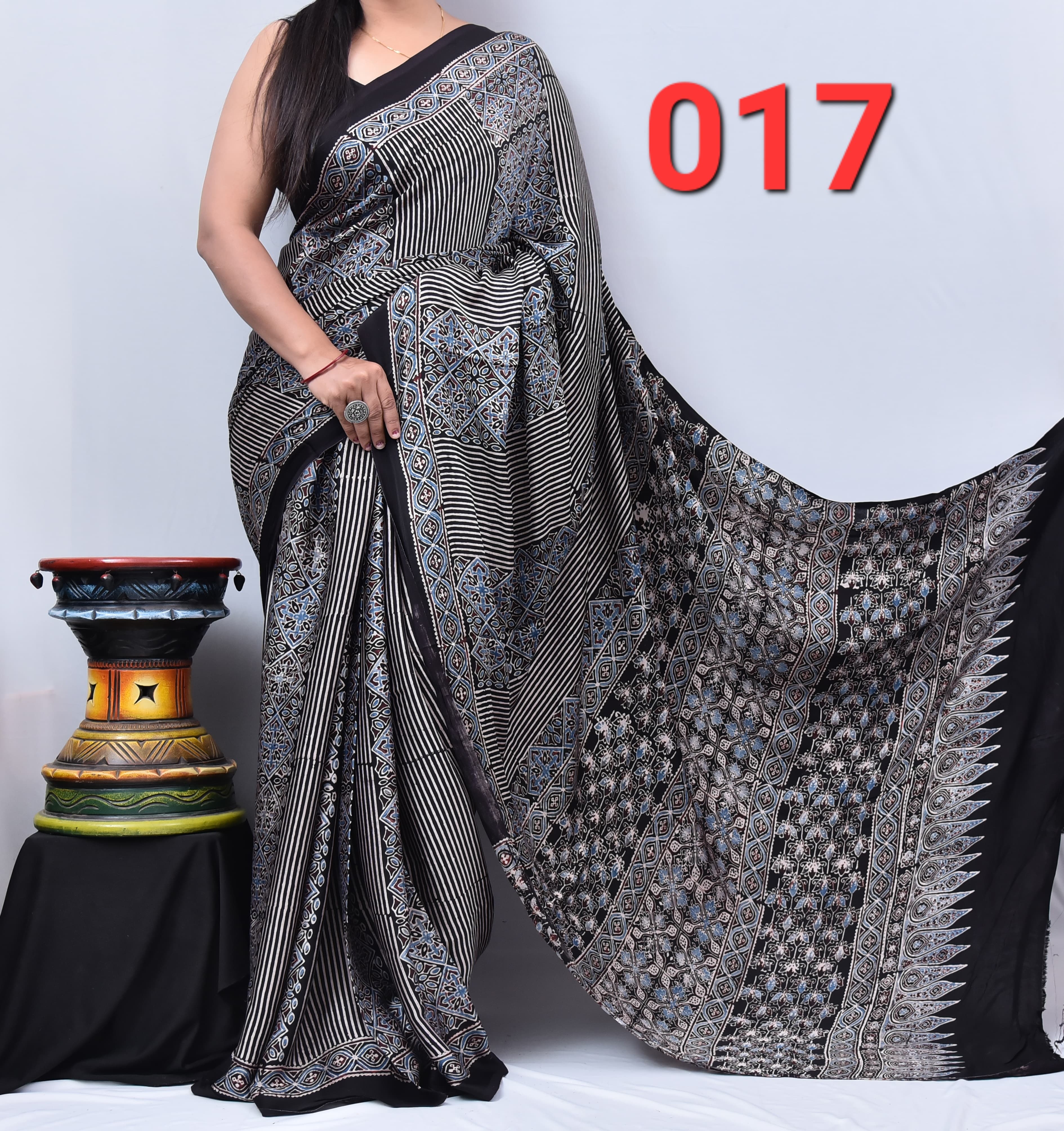 Ajrak Saree