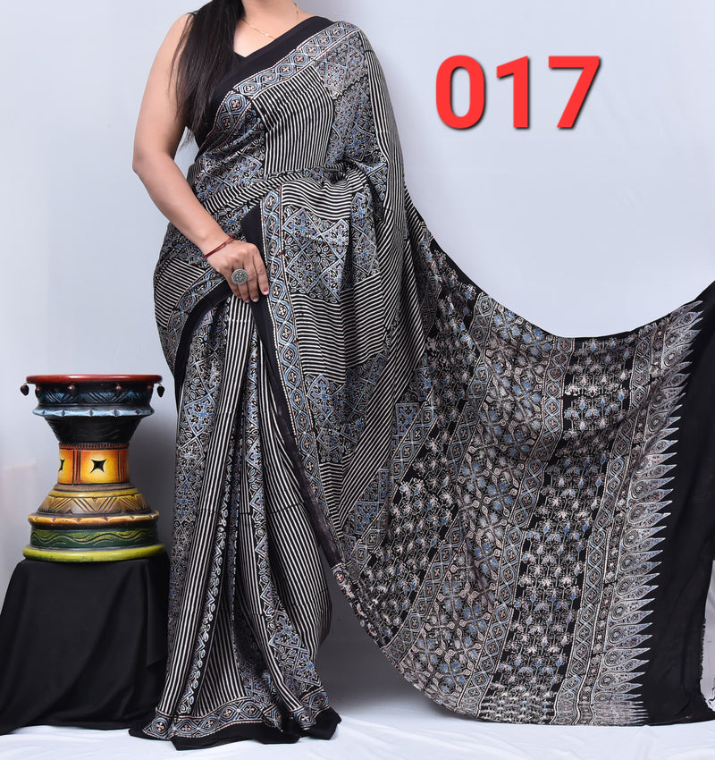Ajrak Saree