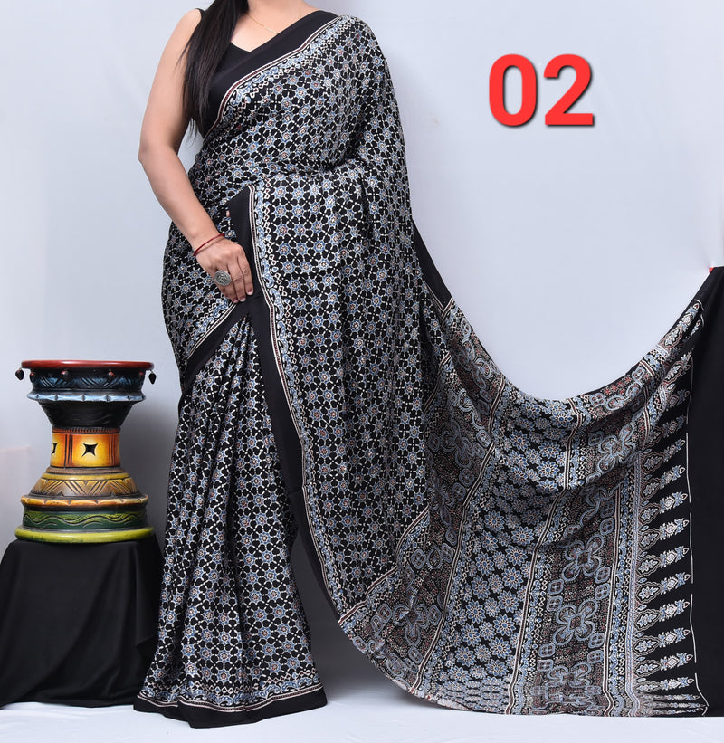 Ajrak Saree