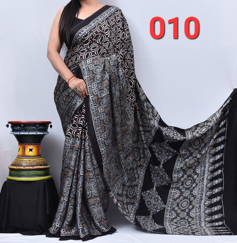 Ajrak Saree
