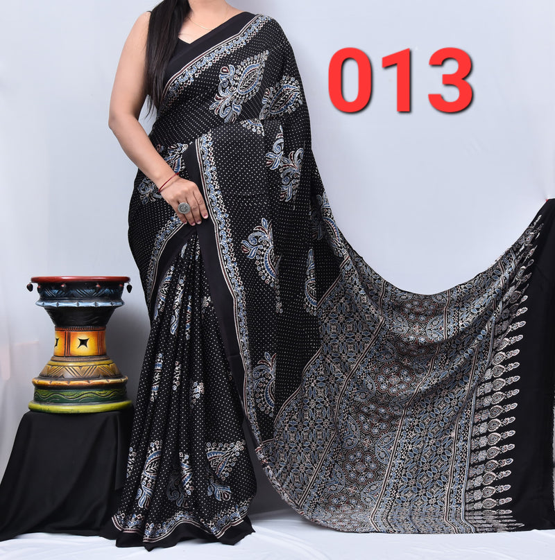 Ajrak Saree
