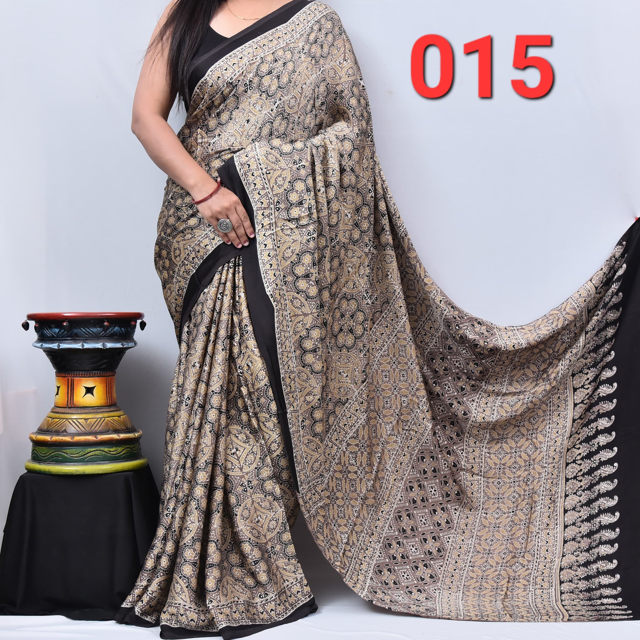 Ajrak Saree