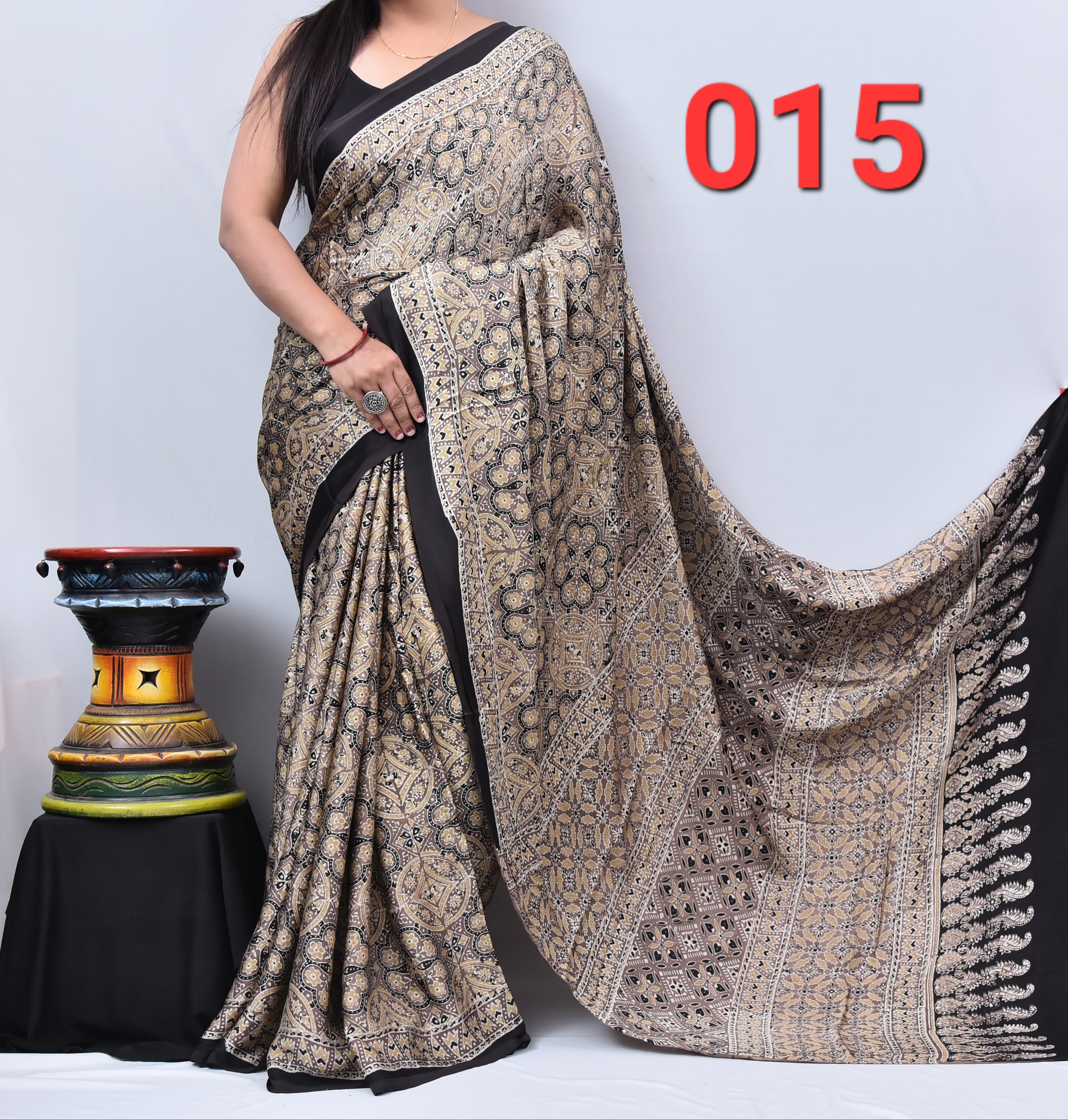 Ajrak Saree