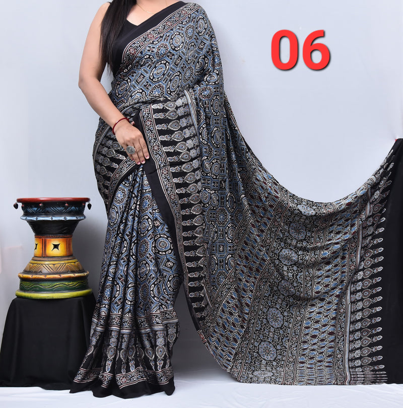 Ajrak Saree
