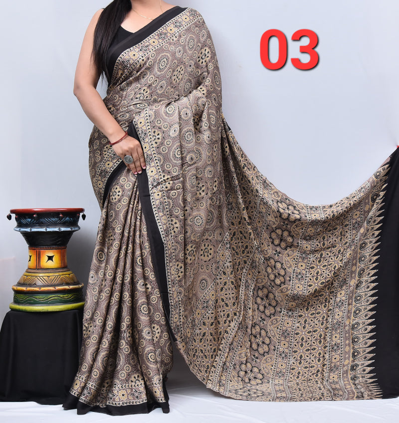 Ajrak Saree