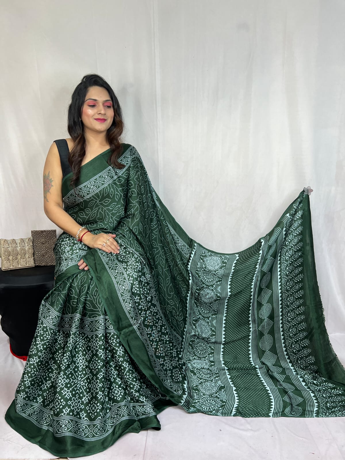 Ajrak Saree